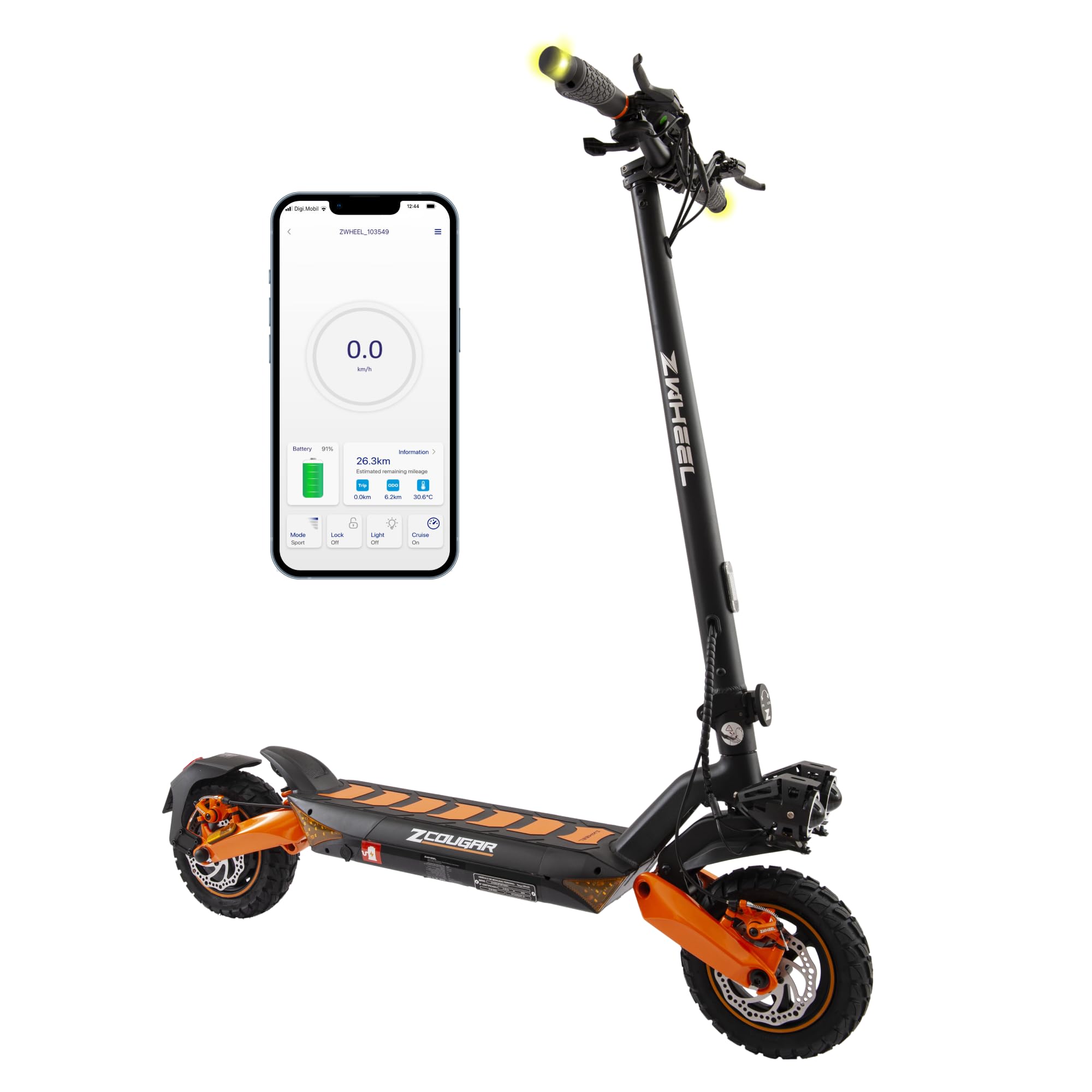 Trottinette Électrique ZWHEEL pour Adultes - 600W-2000W Max - 35-70km d'Autonomie - Régénération Énergie Freinage, Suspe